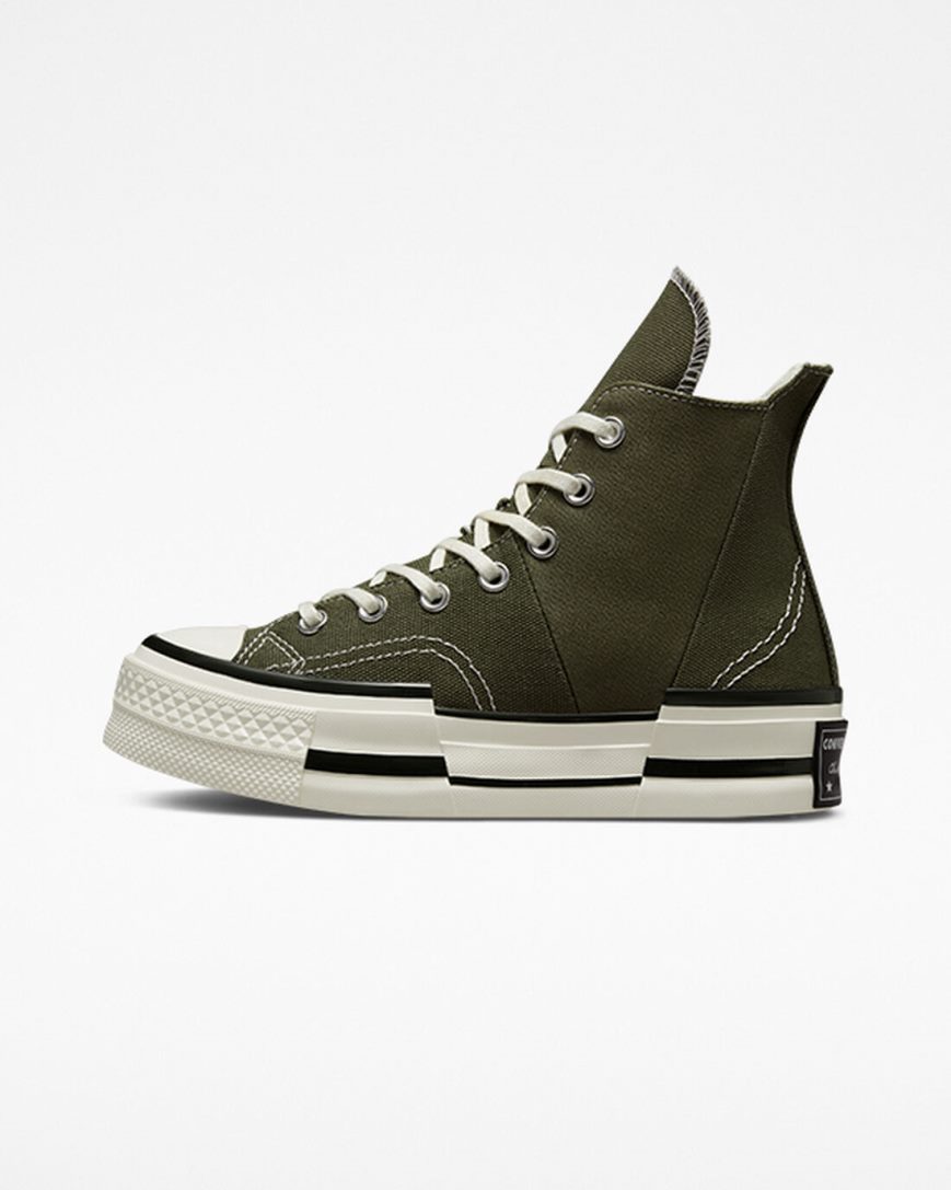 Tenis Converse Chuck 70 Plus Cano Alto Feminino Verde Oliva Pretas | PT B059P0T